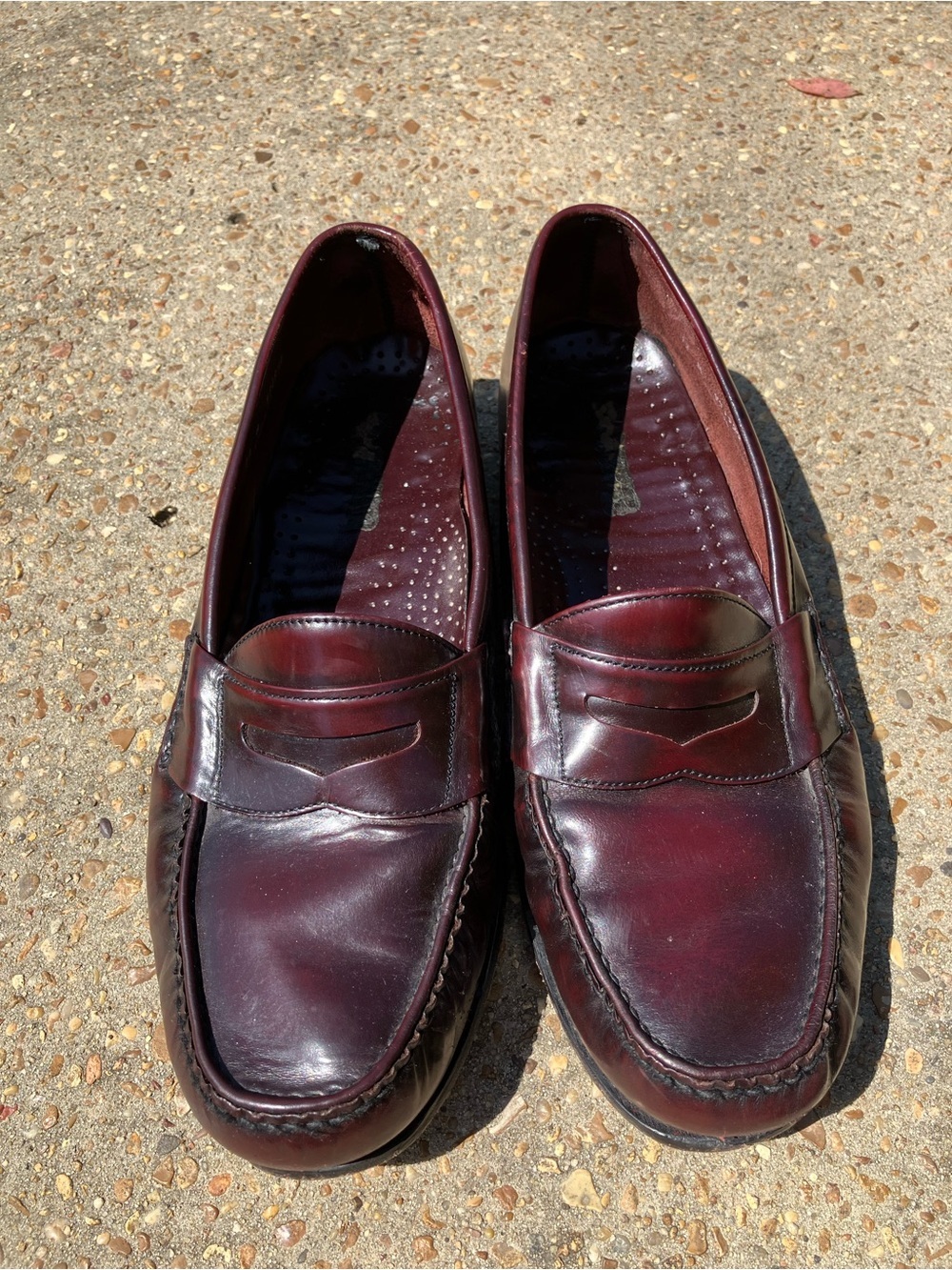 Men's Burgundy G.H. Bass Leather Slip-On Loafers